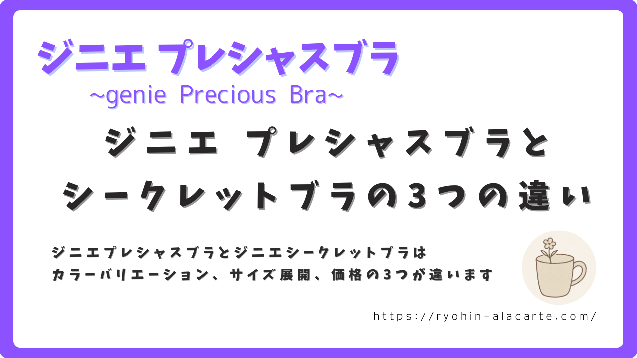 ジニエプレシャスブラとジニエシークレットブラの違いを紹介するサムネイル画像