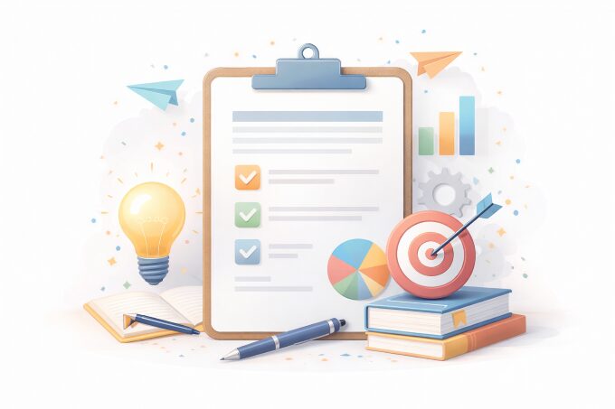 まとめと成果のシンボルの画像